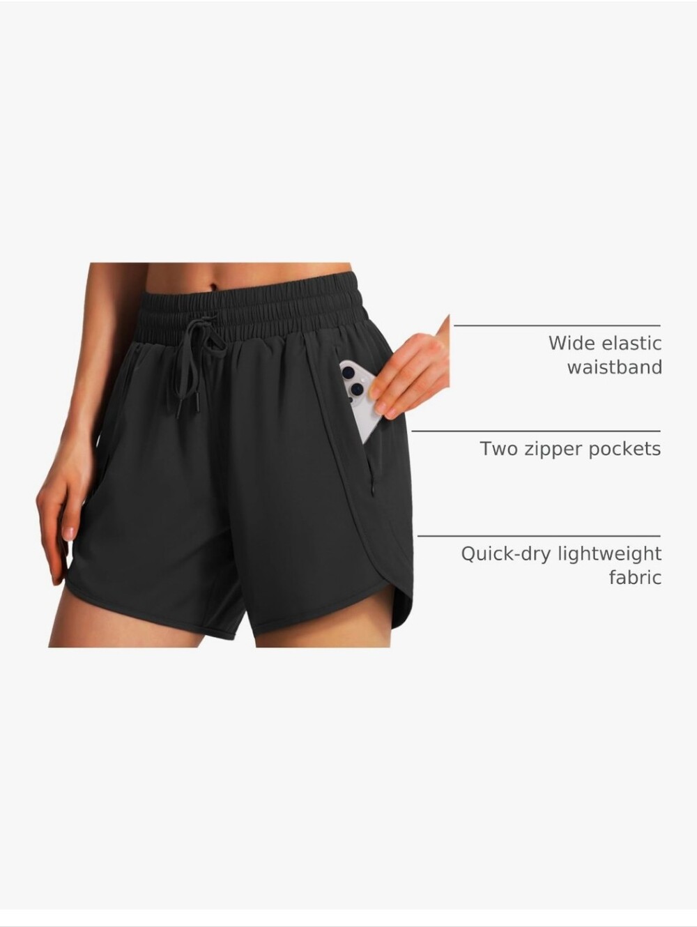 Ksmien Women's 7" Athletic Running Shorts Quick Dry Lightweight Workout Gym - Picture 3 of 6